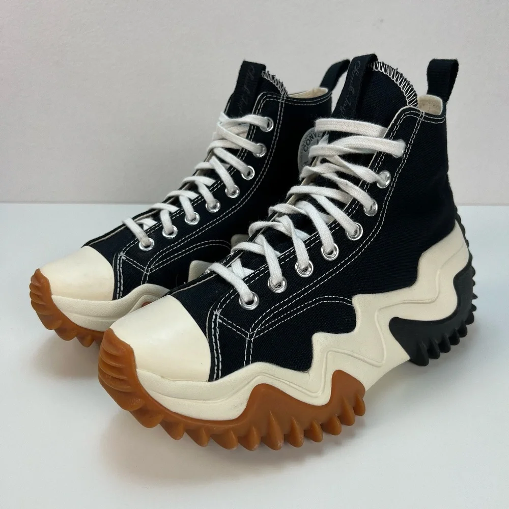 Converse Black and White Platform Sneakers - Picture 6 of 15